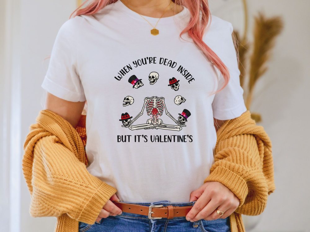 Skeleton cute shirt, Valentine day gift
