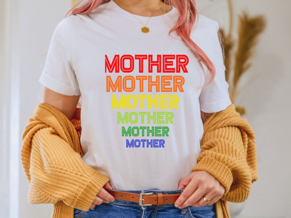 Rainbow mother shirt, Happy Mothers day t-shirt gift
