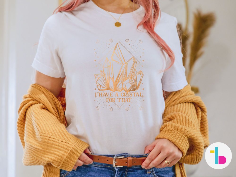 Crystal tshirt, Golden aesthetic womens tee