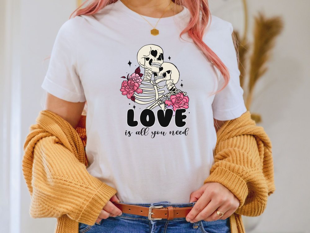 Valentine day love shirt, Skeleton shirt, Hugging skeletons Valentine tee