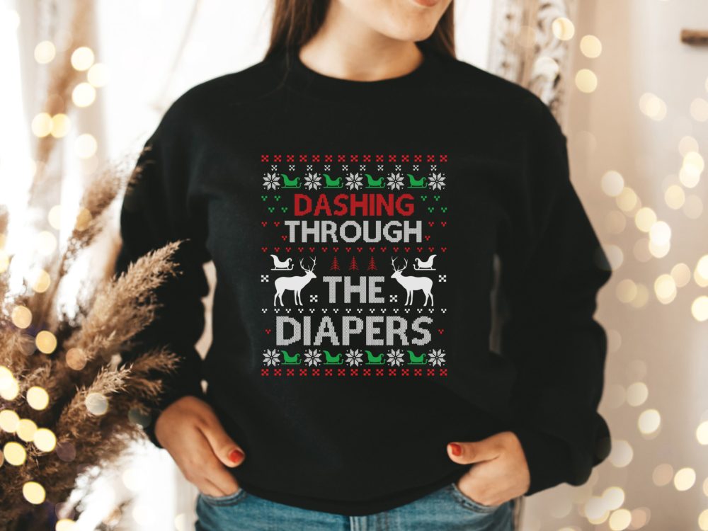 Funny ugly Christmas sweater women, Mom to be ugly sweater