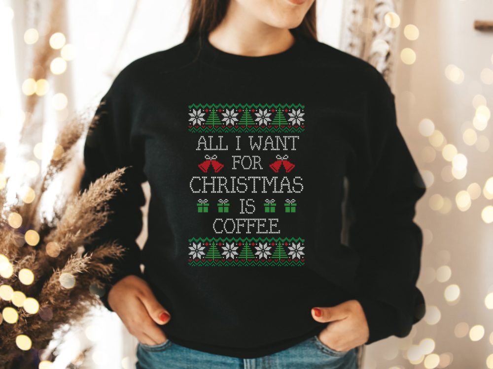 Coffee lover Christmas ugly sweater