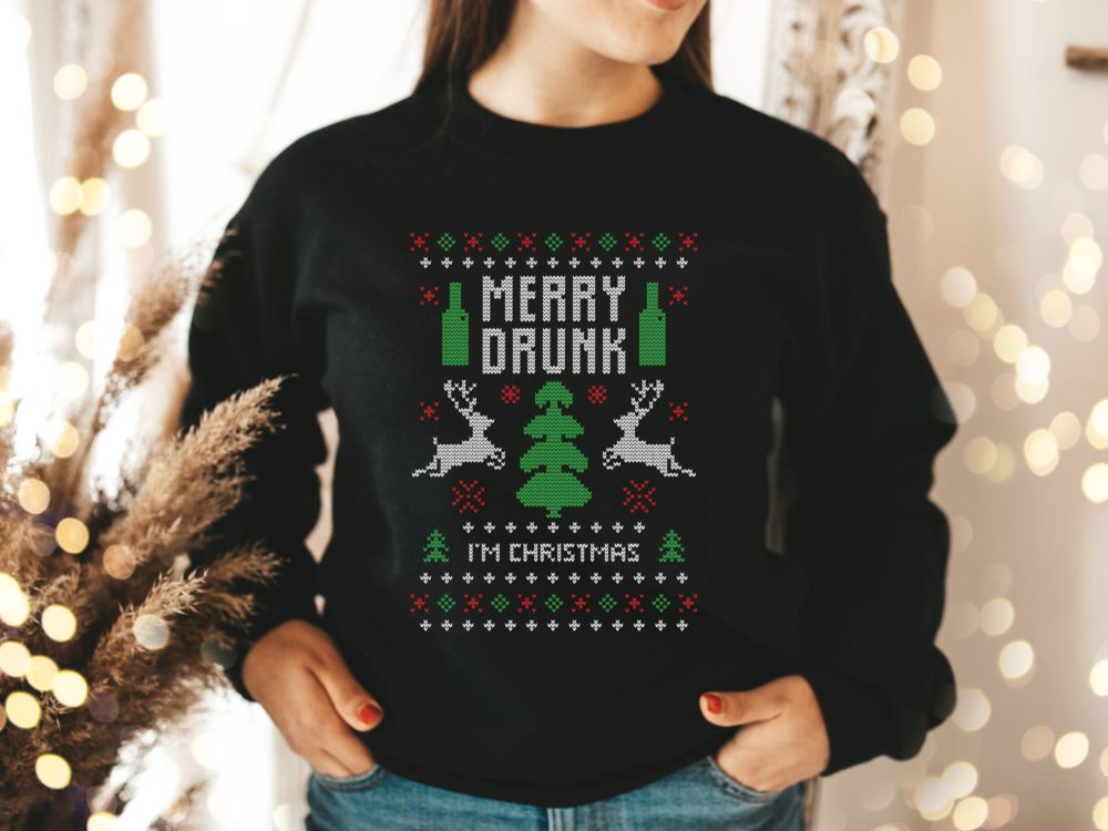 Merry Drunk, Sarcastic Christmas sweatshirt