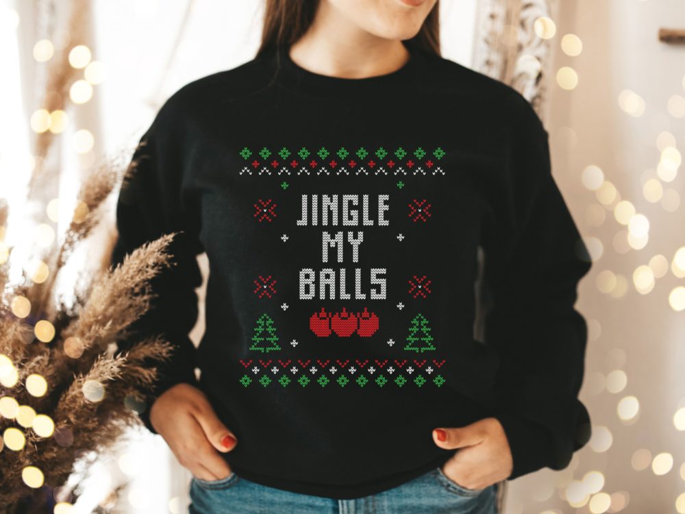 Jingle my balls, Adults funny ugly Christmas sweater