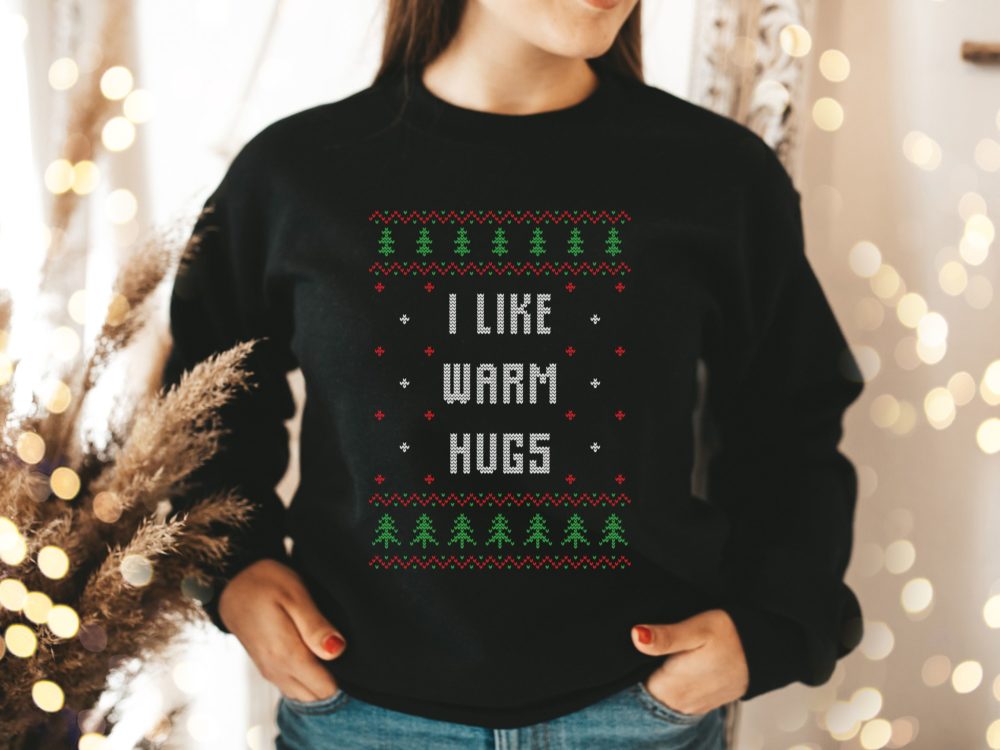 Funny Christmas sweatshirt, I like warm hugs sweater