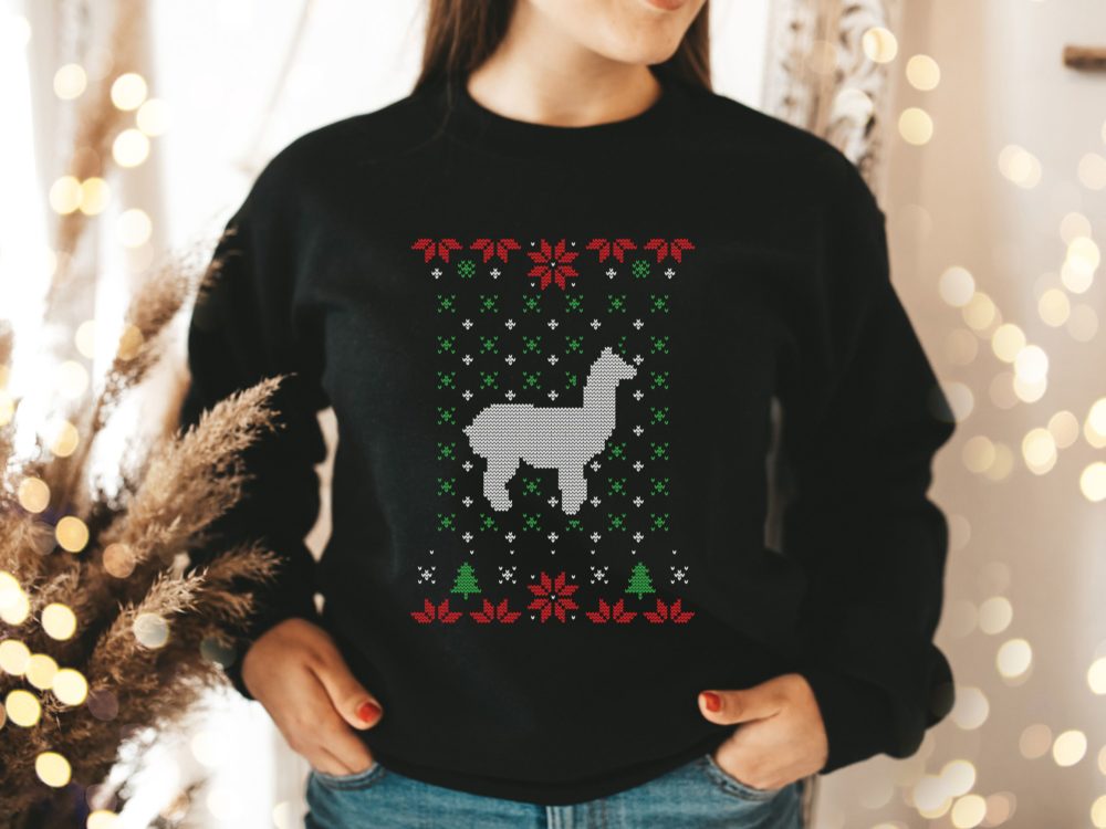 Lama Christmas ugly sweater