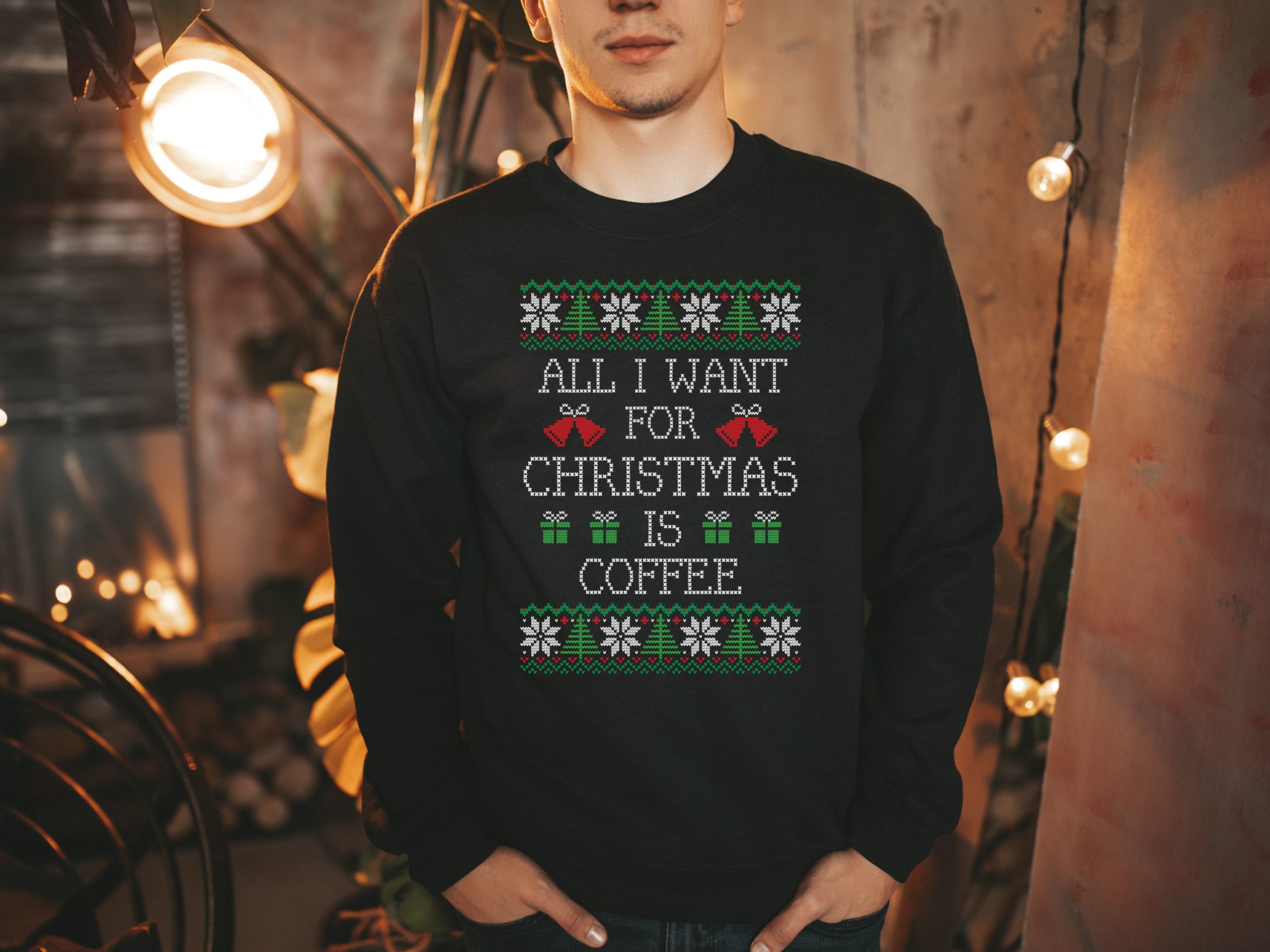 Coffee lover Christmas ugly sweater