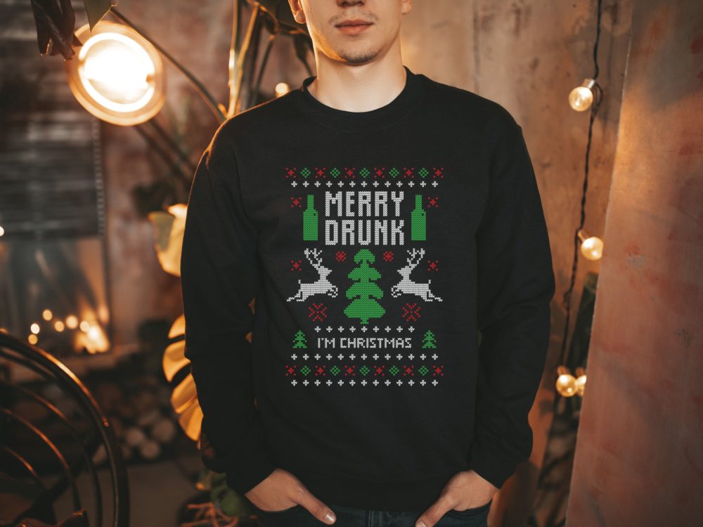 Merry Drunk, Sarcastic Christmas sweatshirt