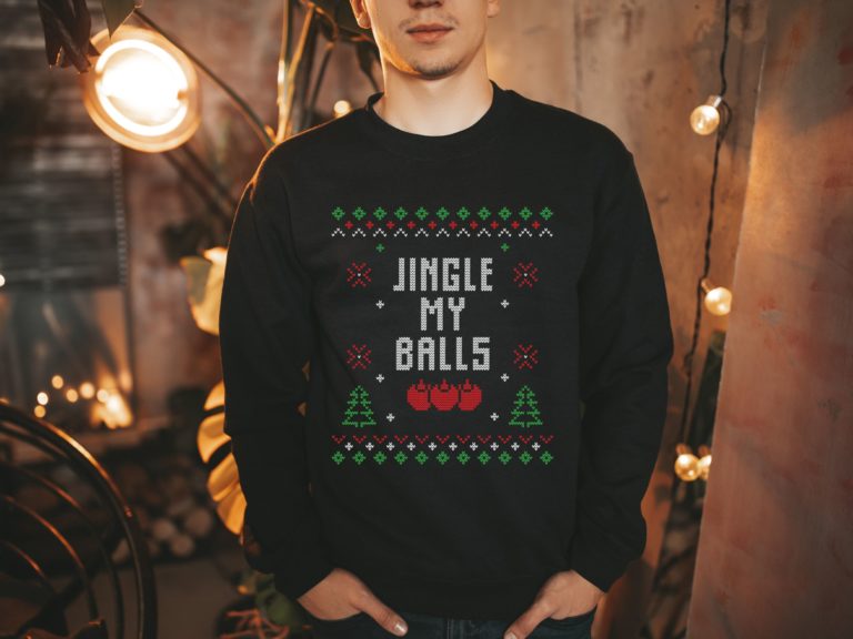 Jingle my balls, Adults funny ugly Christmas sweater
