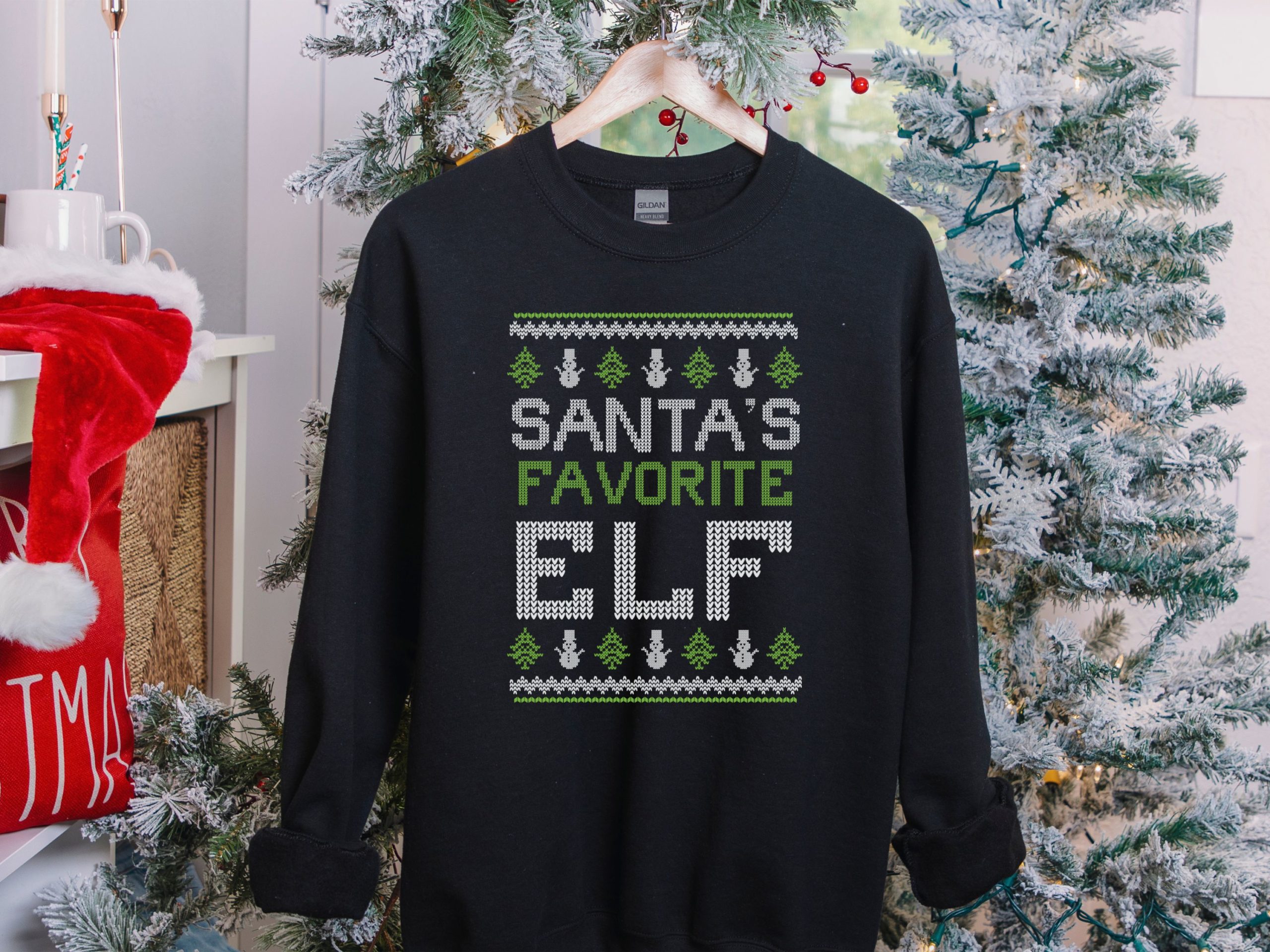 Santa favourite elf Christmas ugly sweater