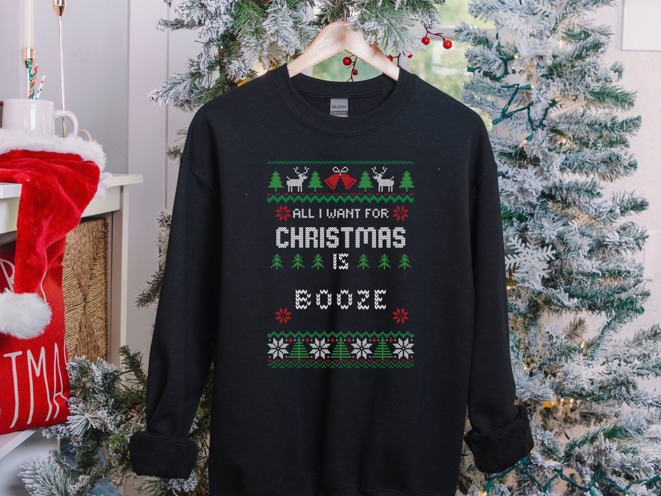 Booze Christmas ugly sweater