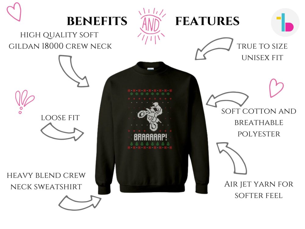 Motocross ugly Christmas sweatshirt, Motorcycle gifts