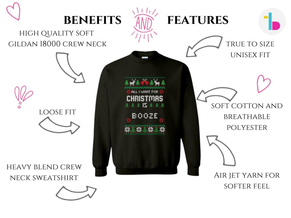 Booze Christmas ugly sweater
