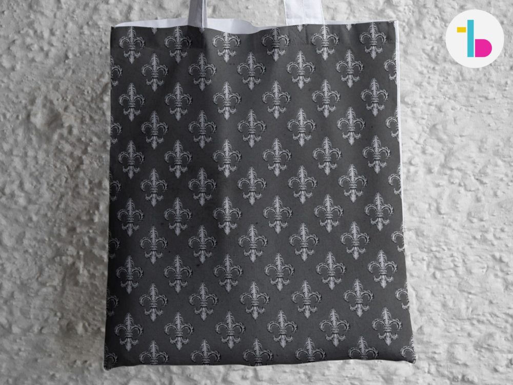 Aesthetic all over print gothic tote bag with black handles
